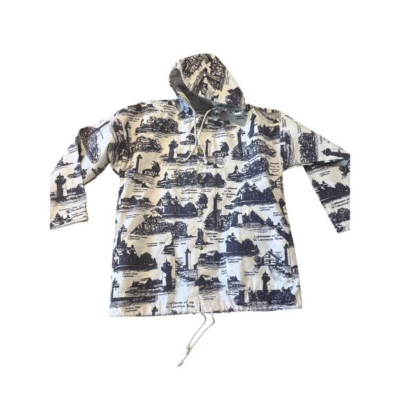 VTG Michigan Rag Co Lighthouse Hooded Jacket NWT – Men’s Medium / Unisex Coastal - Picture 1 of 16